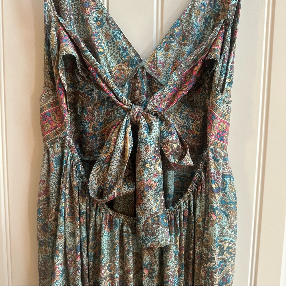 Bohemian Paisley Maxi Dress in Green and Rust - Picture 3 of 8